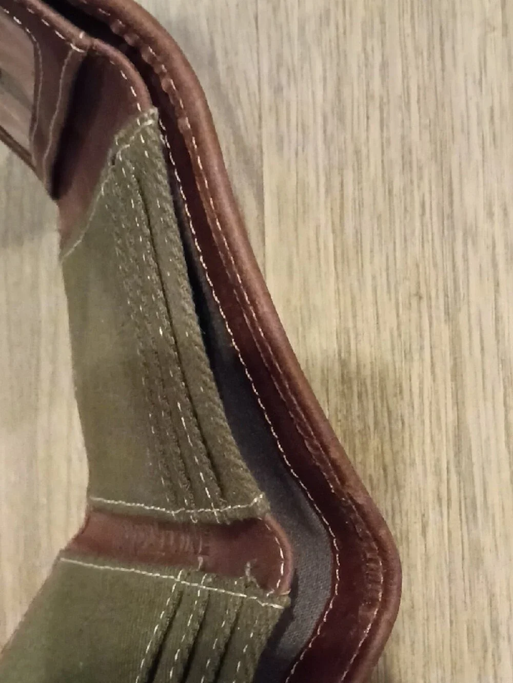 Wolverine Olive Canvas with Brown Leather Trim Wallet